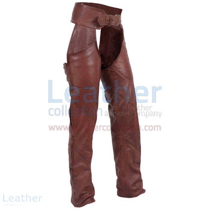 Claim Online Antique Brown Leather Motorcycle Chaps for SEK1,487.20 in