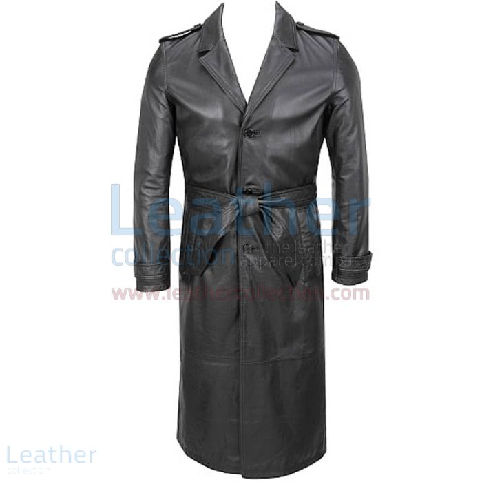Purchase Now Belted Classic Leather Long Trench Coat for ¥44,240.00 i