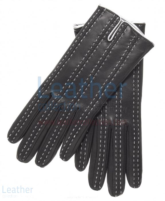 Grab Now Black Cashmere Lined Leather Gloves Womens for $70.00