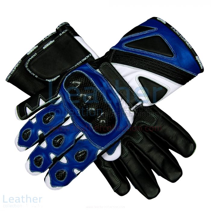 Blue Biker Gloves | Buy Now | Leather Collection