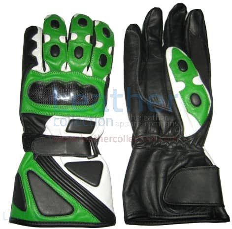 Green Motorcycle Race Gloves | Buy Now | Leather Collection