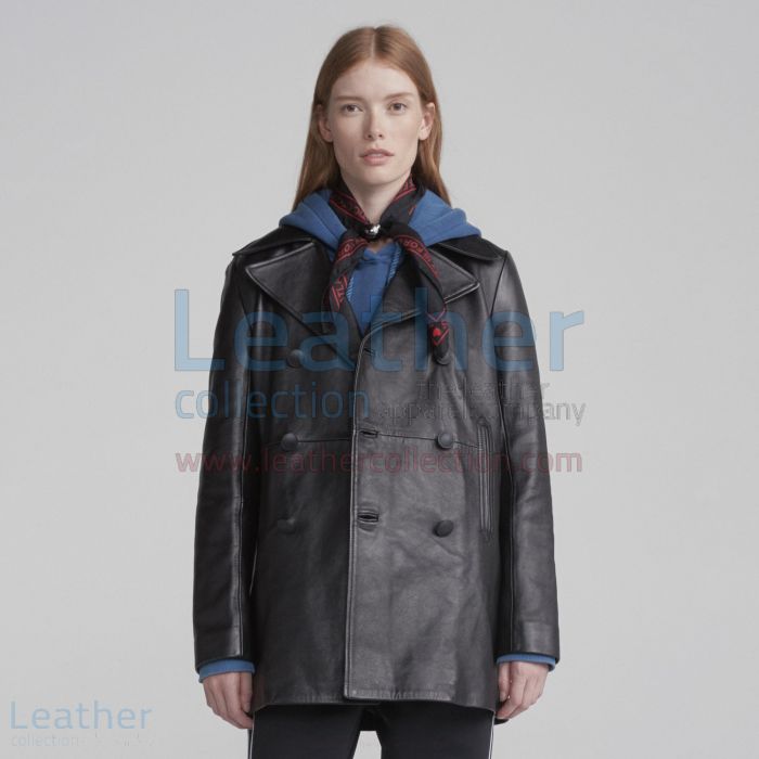 Ladies Pea coat – Classic Leather Pea coat | Leather Collection
