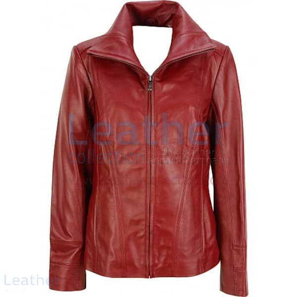 Purchase Online Dark Red Leather Fashion Jacket for CA$260.69 in Canad