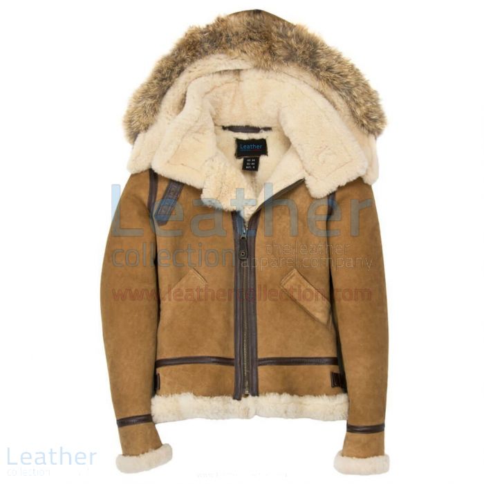 Online Buy Hooded Fur Suede Bomber Jacket Womens