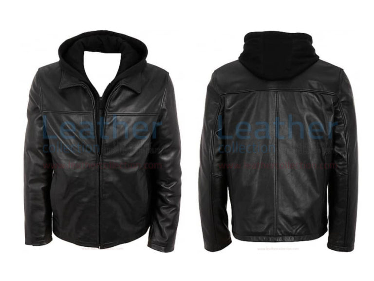 Leather Casual Jacket With Hood