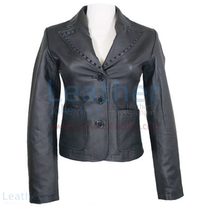 Customize Now Ladies Black Leather Coat for £167.20 in UK