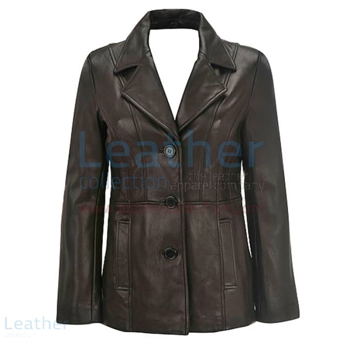 Shop Now Leather 3 Button Blazer For Women for $360.00