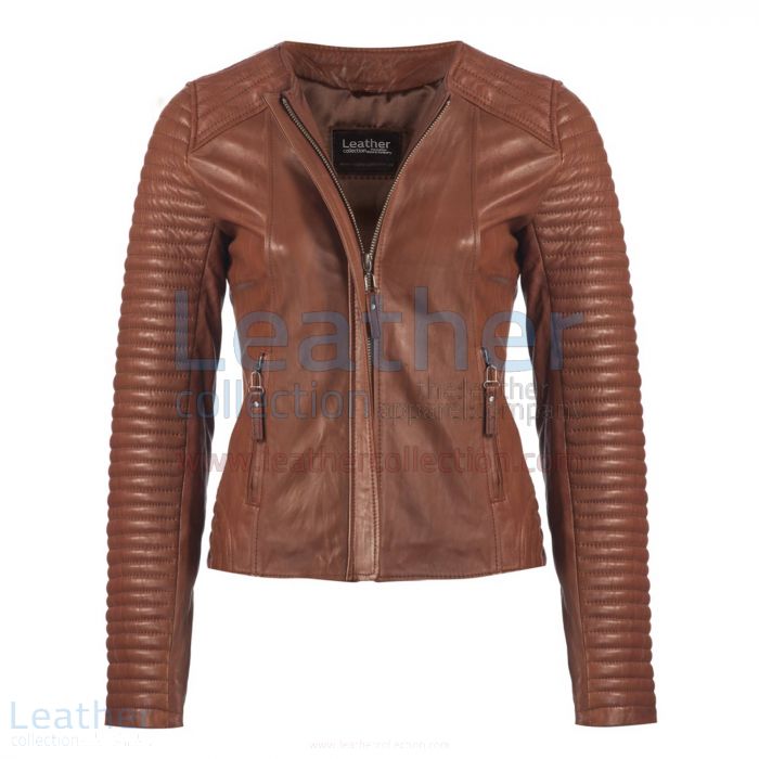 Pick Online Heritage Ladies Fashion Leather Jacket Grey for CA$522.69
