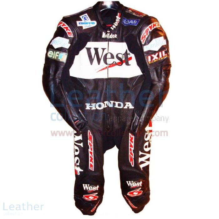 Purchase Loris Capirossi Honda GP 2001 Motorcycle Leathers for $899.00
