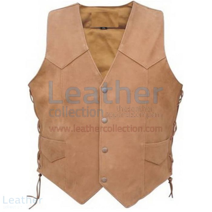 Order Men’s Side Lace Gun Pocket Leather Vest for CA$178.16 in Canada