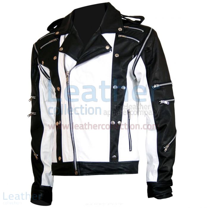 Offering Now Michael Jackson Pepsi Black & White Leather Jacket for SE
