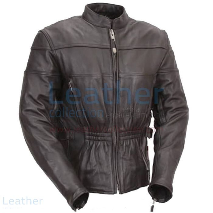 Customize Now Premium Black Leather Motorcycle Touring Jacket for ¥24