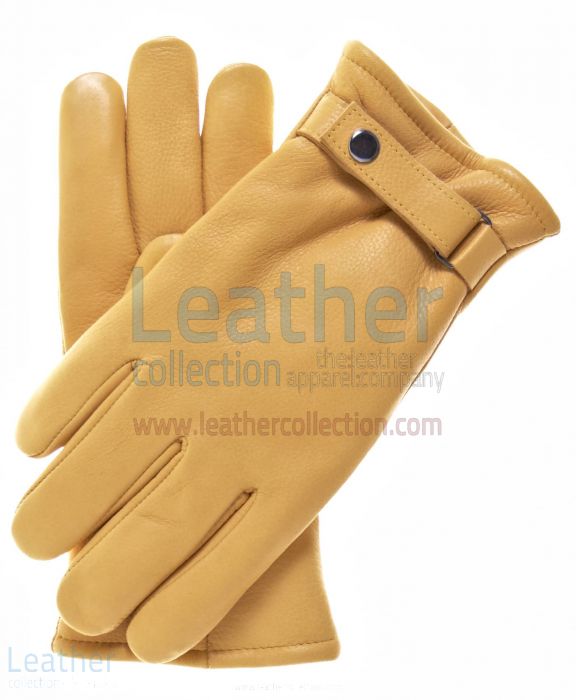 Offering Online Tan Tough Leather Gloves with Thinsulate Lining for CA
