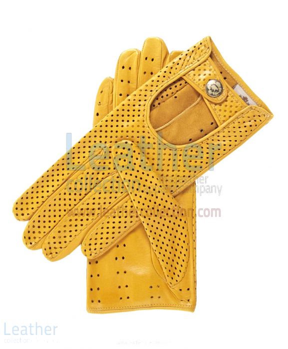 Buy Online Ventilated Yellow Driving Gloves Women for $70.00