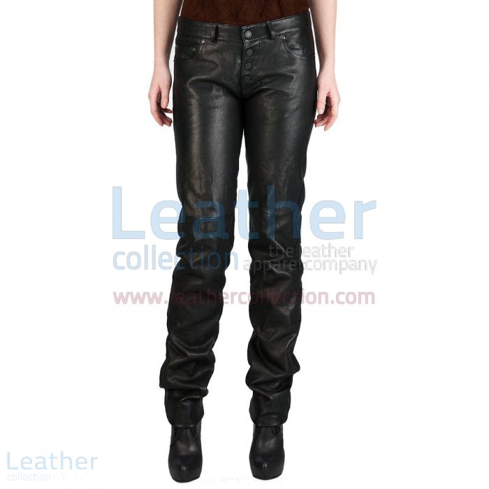 Find Our Jeans Style Wide Calves Leather Pants