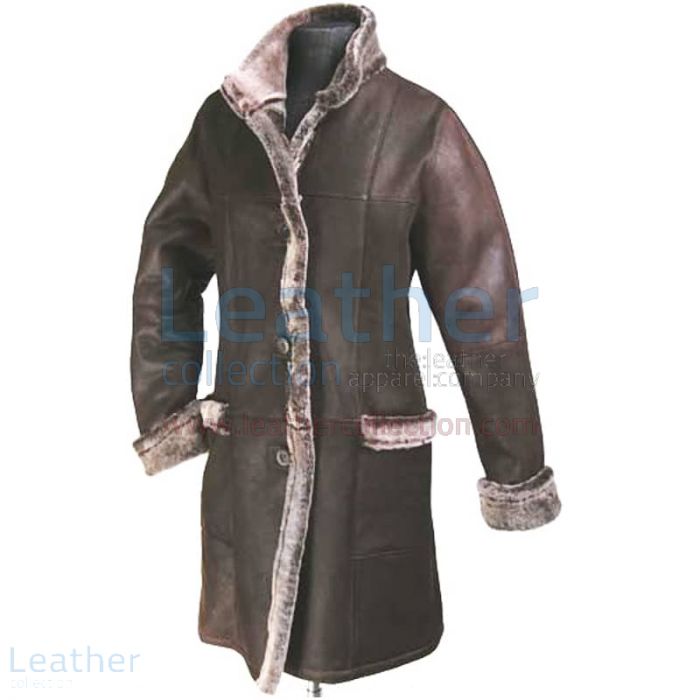 Customize Now Women Long Leather Coat With Fur Lining for $360.00