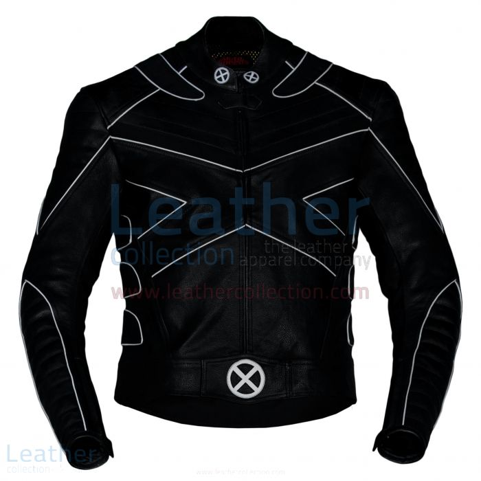 Buy X-Men Motorbike Leather Riding Jacket with Silver Piping