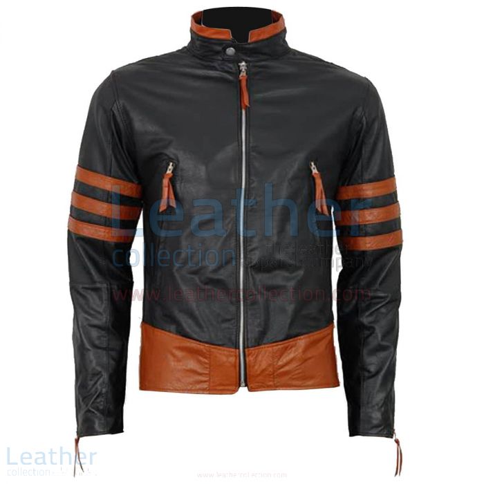 Pick up X-MEN Wolverine Origins Biker Style Black Leather Jacket for C