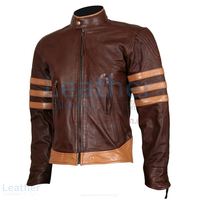 Claim Online X-MEN Wolverine Origins Brown Biker Leather Jacket for SE