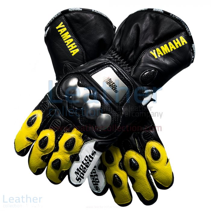 Shop Yamaha Racing Leather Motorcycle Gloves Yellow