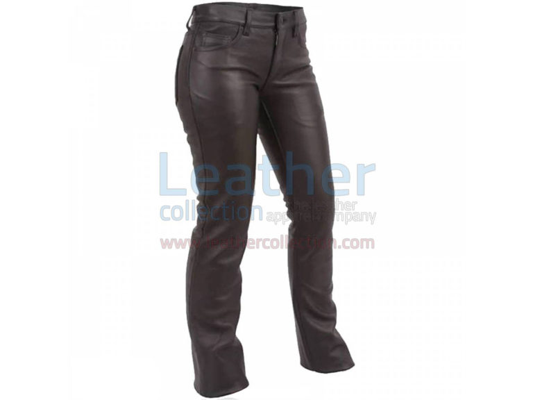 Jeans Style Low Rise Leather Pants