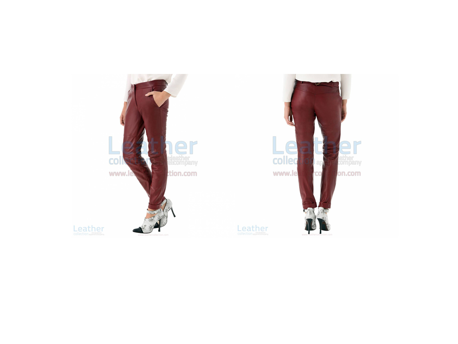 Cherry Leather Pants For Women
