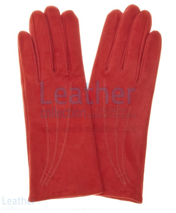 SUEDE LADIES LEATHER GLOVES WITH CASHMERE LINING