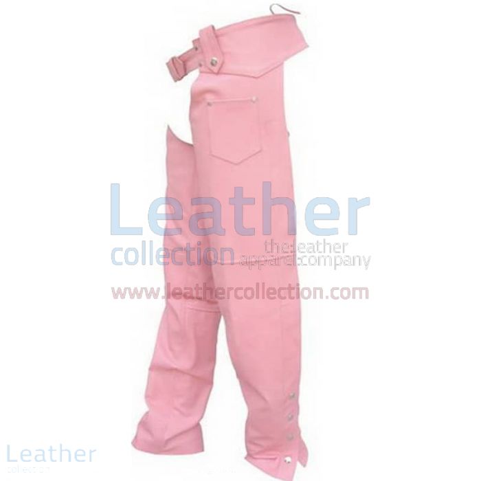 PINK LEATHER CHAPS WOMENS