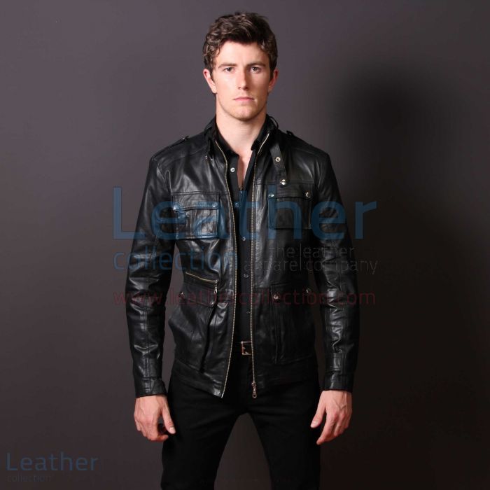 Rugged leather jacket