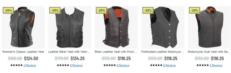 Leather motorcycle vests