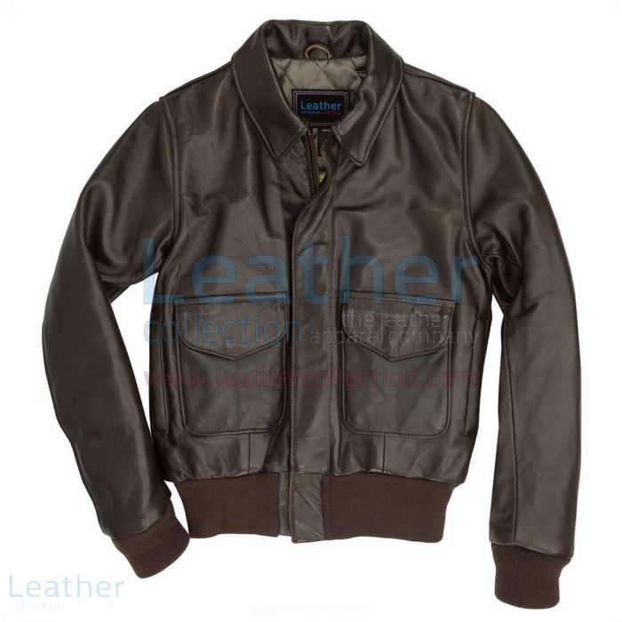 Leather flight bomber jacket