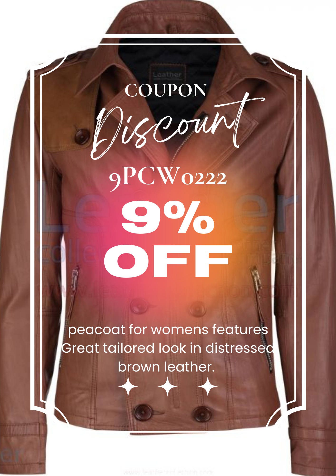 Leather peacoat for womens